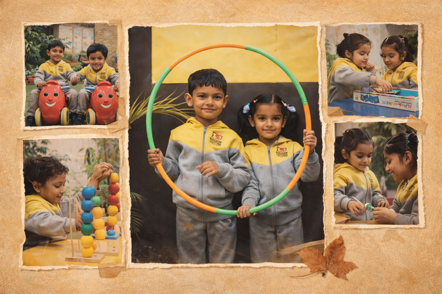 Children engaged in creative preschool classroom activity